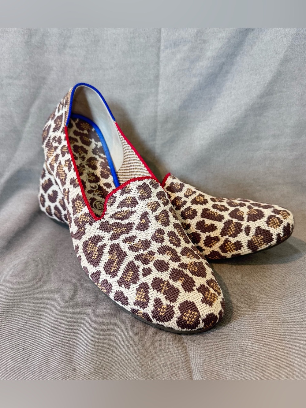 Rothy's The Loafer Mocha Spot Leopard Print Slip-On Flats Size 10.5 NEW NWOB